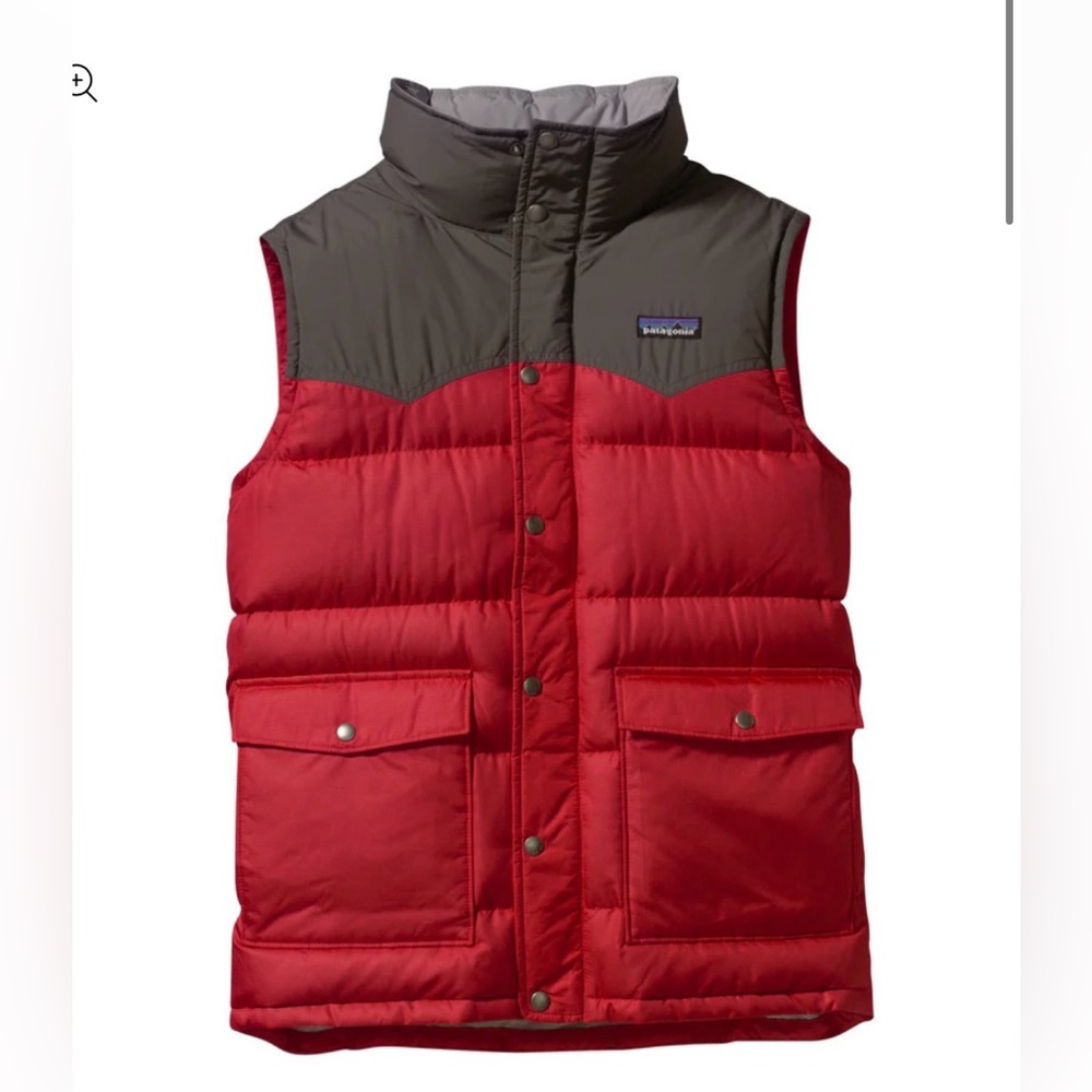 Patagonia Men Slingshot Down Vest Large, red and gray - size small